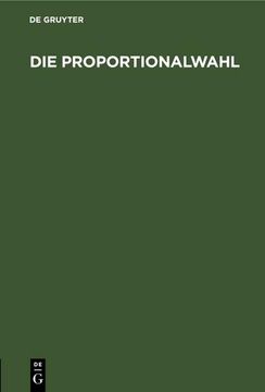 portada Die Proportionalwahl (en Alemán)