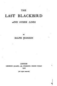 portada The Last Blackbird and Other Lines (en Inglés)