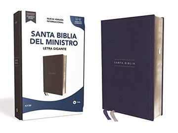 portada Nvi, Santa Biblia del Ministro, Texto Revisado 2022, Leathersoft, Azul Marino, con Índice, Palabras de Jesús en Rojo