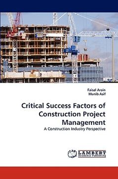 portada critical success factors of construction project management (in English)