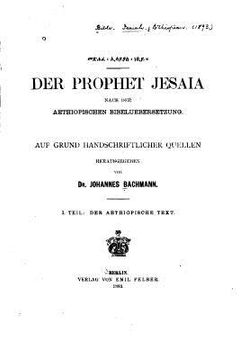 portada Der Prophet Jesaia nach der aethiopischen Bibeluebersetzung (en Alemán)