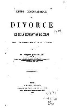 portada Étude démographique du divorce et de la séparation de corps dans les différents pays de l'Europe (in French)