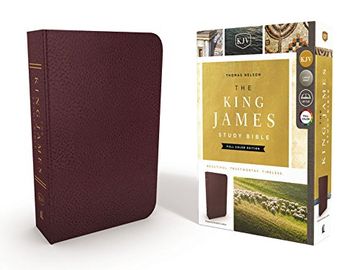 portada KJV, The King James Study Bible, Bonded Leather, Burgundy, Indexed, Full-Color Edition (en Inglés)