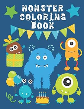 portada Monster Coloring Book: Funny & Cute Little Monsters Easy fun Color Pages for Kids (Creative Coloring Books & Pages for Kids) 