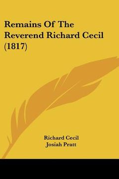 portada remains of the reverend richard cecil (1817) (in English)