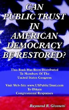 portada can public trust in american democracy be restored? (en Inglés)