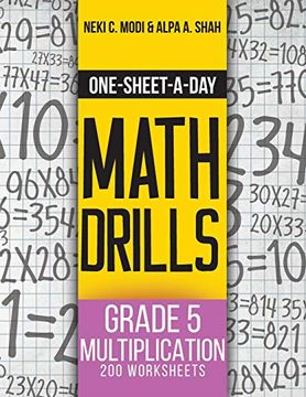 portada One-Sheet-A-Day Math Drills: Grade 5 Multiplication - 200 Worksheets (Book 15 of 24)