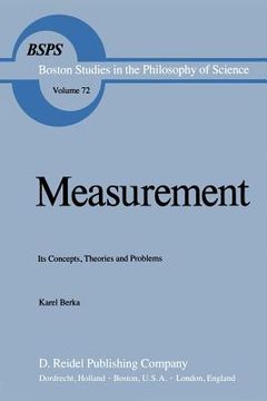 portada Measurement: Its Concepts, Theories and Problems (en Inglés)