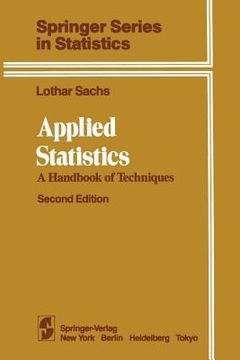 portada applied statistics: a handbook of techniques (en Inglés)