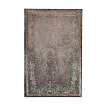 portada Paperblanks | 2024–2025 Weekly Planner | Dove Grey | old Leather Collection | 18-Month | Maxi | Vertical | Elastic Band | 208 pg | 80 gsm (in English)