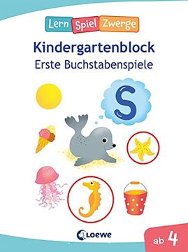 portada Die Neuen Lernspielzwerge - Erste Buchstabenspiele Kindergartenblock ab 4 Jahren - Lernspiele und Übungen für den Kindergarten (en Alemán)