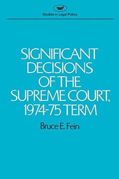 portada Significant Decisions of the Supreme Court 1974-75 (Legal Policy Studies) (en Inglés)