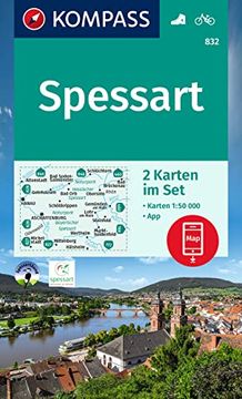 portada Kompass Wanderkarten-Set 832 Spessart (2 Karten) 1: 50. 000 (en Alemán)