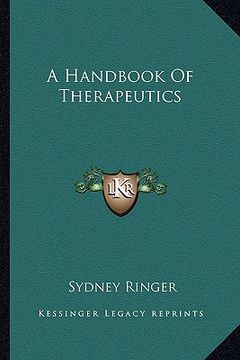 portada a handbook of therapeutics (en Inglés)