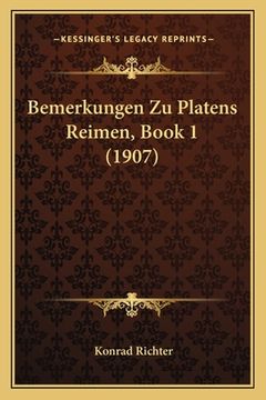 portada Bemerkungen Zu Platens Reimen, Book 1 (1907) (en Alemán)