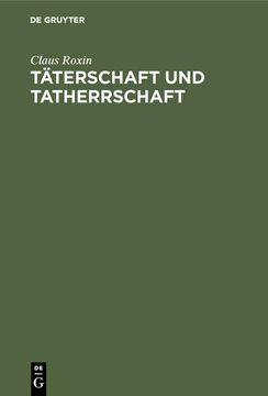 portada Täterschaft und Tatherrschaft (in German)