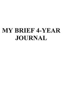 portada My Brief 4-Year Journal (en Inglés)