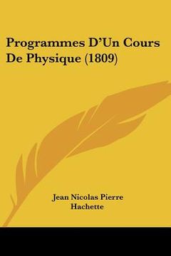 portada Programmes D'Un Cours De Physique (1809) (in French)
