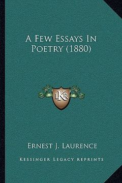 portada a few essays in poetry (1880) (in English)