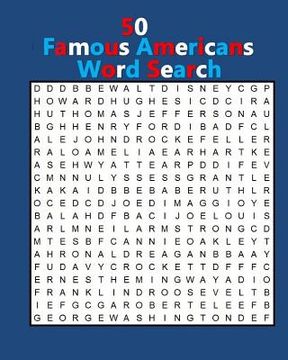 portada 50 Famous Americans Word Search (en Inglés)