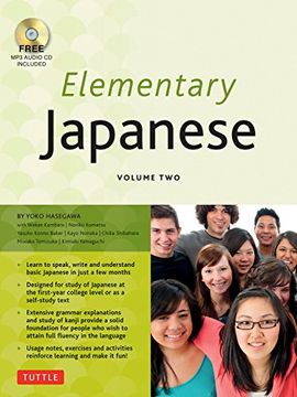 portada Elementary Japanese Volume Two: This Intermediate Japanese Language Textbook Expertly Teaches Kanji, Hiragana, Katakana, Speaking & Listening (Audio-Cd Included) (en Inglés)