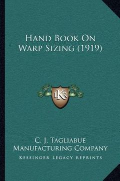 portada hand book on warp sizing (1919) (en Inglés)