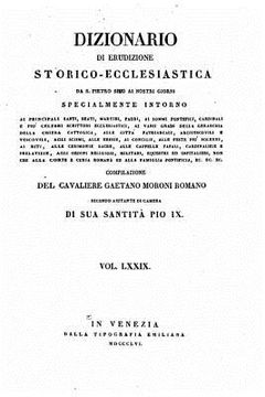 portada Dizionario di Erudizione Storico-Ecclesiastica Da S. Pietro Sino Ai Nostri Giorni - Vol XXIX (en Italiano)