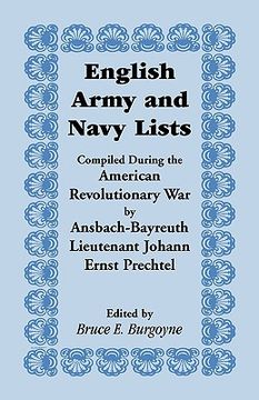 portada english army and navy lists, compiled during the american revolutionary war by ansbach-bayreuth lieutenant johann ernst prechtel