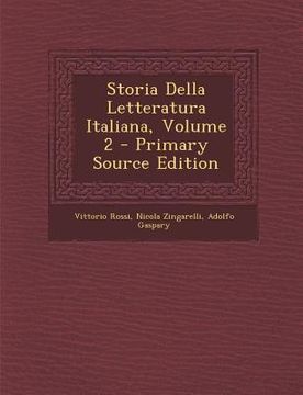 portada Storia Della Letteratura Italiana, Volume 2 (en Italiano)