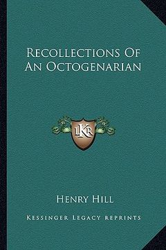 portada recollections of an octogenarian (en Inglés)