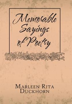 portada Memorable Sayings of Poetry (en Inglés)