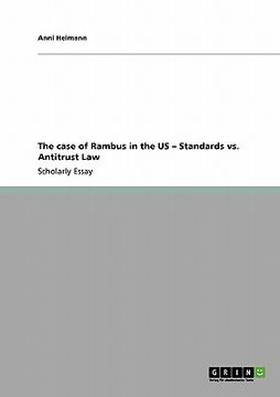 portada the case of rambus in the us - standards vs. antitrust law (en Inglés)