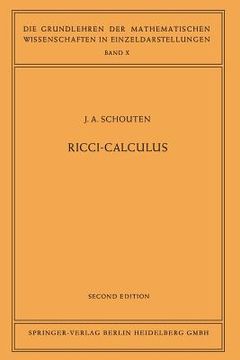 portada ricci-calculus: an introduction to tensor analysis and its geometrical applications (en Inglés)
