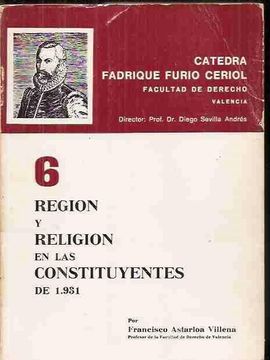 portada Region y Religion en las Constituyentes de 1931