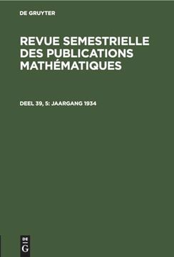 portada Revue Semestrielle des Publications Mathématiques / Jaargang 1934