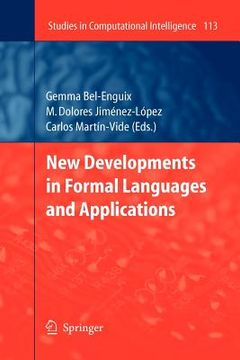 portada new developments in formal languages and applications (en Inglés)