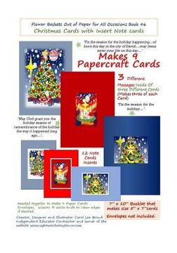 portada Flower Baskets Out of Paper for All Occasions Book 46: Christmas Cards with Insert Note cards (en Inglés)