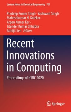 portada Recent Innovations in Computing: Proceedings of Icric 2020 (en Inglés)