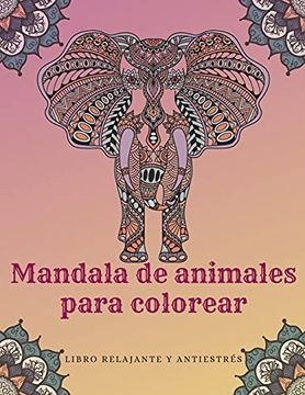 Libro para colorear para adultos. Mandalas con diseños de animales