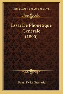 portada Essai De Phonetique Generale (1890) (in French)