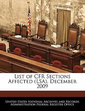 portada list of cfr sections affected (lsa), december 2009 (en Inglés)