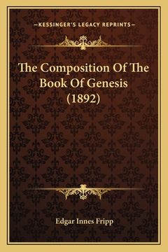 portada The Composition Of The Book Of Genesis (1892) (en Inglés)