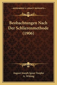 portada Beobachtungen Nach Der Schlierenmethode (1906) (en Alemán)