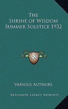 portada the shrine of wisdom summer solstice 1932 (in English)
