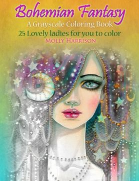 portada Bohemian Fantasy: A Grayscale Coloring Book 