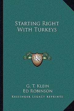 portada starting right with turkeys (en Inglés)