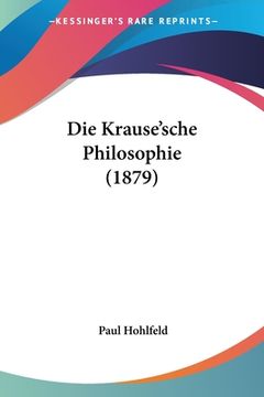 portada Die Krause'sche Philosophie (1879)