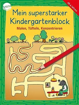 portada Malen, Tüfteln, Konzentrieren: Mein Superstarker Kindergartenblock (Kleine Rätsel und Übungen für Kindergartenkinder) (en Alemán)