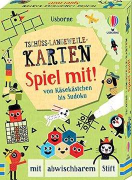 portada Tschüss-Langeweile-Karten: Spiel Mit!  Von Käsekästchen bis Sudoku? Mit Abwischbarem Stift (Tschüss-Langeweile-Reihe)