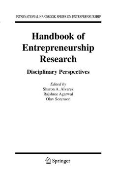 portada handbook of entrepreneurship research: disciplinary perspectives